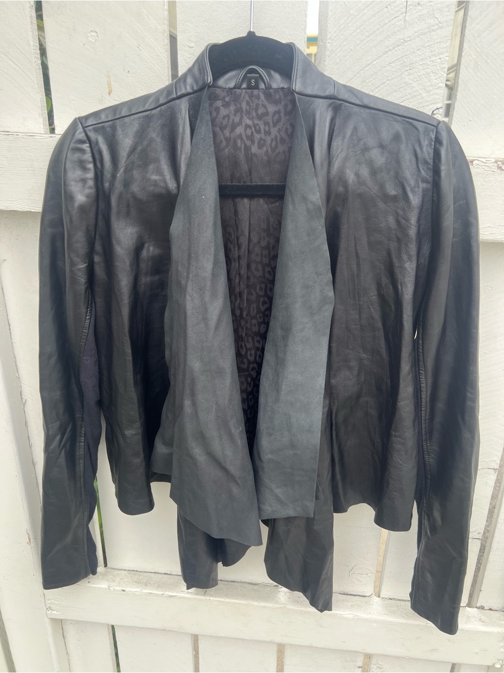Marciano Black Draped Leather Jacket